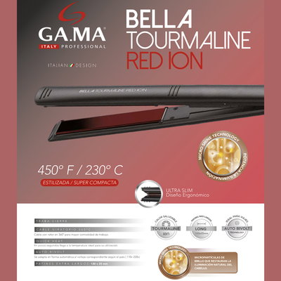 PLANCHITA DE PELO GA.MA. BELLA TOURMALINE RED ION