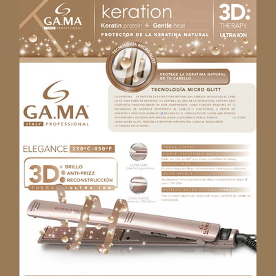 PLANCHITA DE PELO GA.MA ELEGANCE KERATION