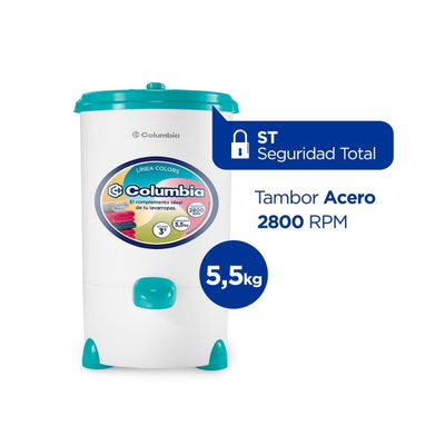 SECARROPAS COLUMBIA 5,5KG PVC CELESTE
