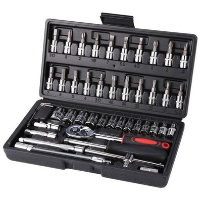 KIT DE HERRAMIENTAS AIWA LLAVE TUBO 1/4" 46 PIEZAS