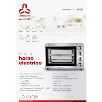 HORNO ELECTRICO ULTRACOMB 80 LITROS