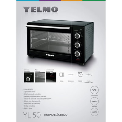HORNO ELECTRICO YELMO 50 LITROS