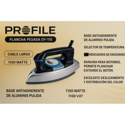 PLANCHA PROFILE PESADA SECA 1100W