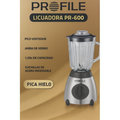 LICUADORA PROFILE 1,5L 600W VIDRIO PICA HIELO