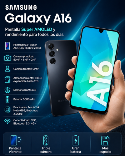 CELULAR SAMSUNG A16 4GB RAM 128GB MEMORIA