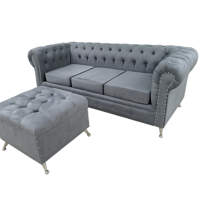 JUEGO DE LIVING CHESTERFIELD 3 CUERPOS + CAMASTRO