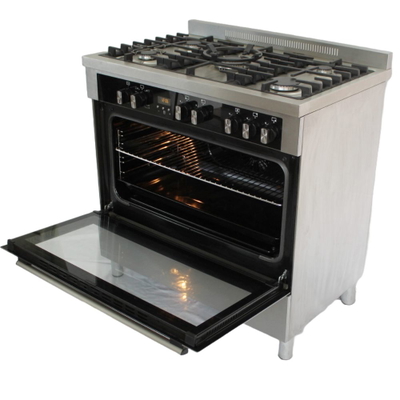 COCINA FLORENCIA SEMI INDUSTRIAL MULTIGAS PREMIUM ACERO INOX 90 CM