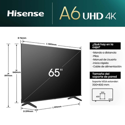 TELEVISOR HISENSE 65 4K SMART VIDAA
