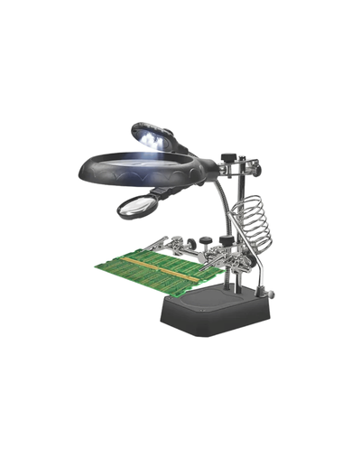Soporte Con Lupa, Pinza y Luz Led TE-800