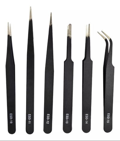 Kit 6 pinzas bruselas antiestáticas 