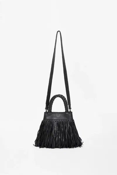 Cartera Flecos Negro