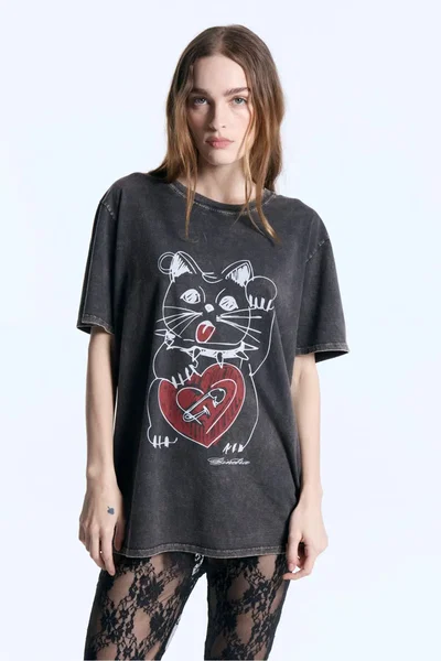 Remera Cat Negro