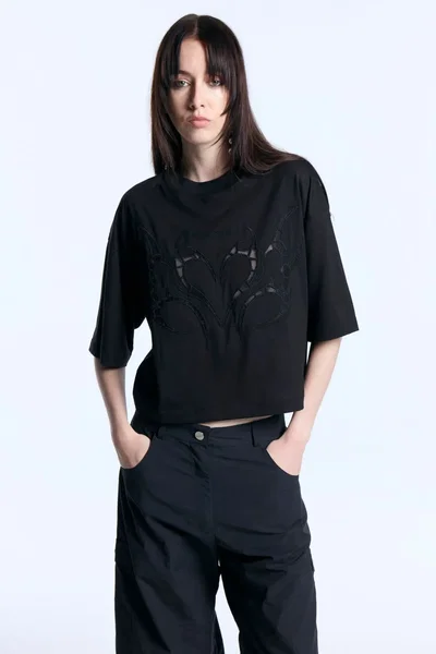 Remera Encaje Negro