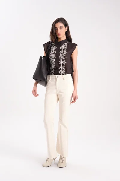 Flare Crop Courtney Off White
