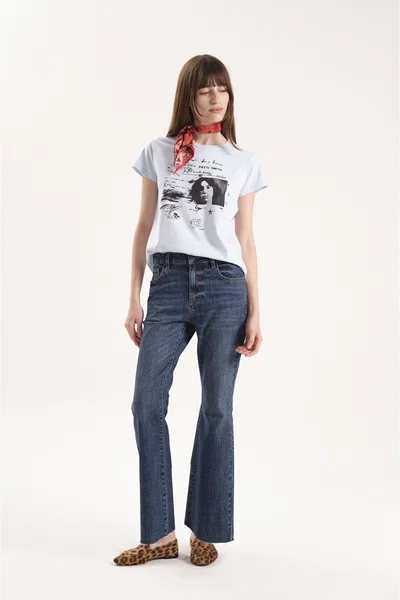 Flare Crop Courtney Azul
