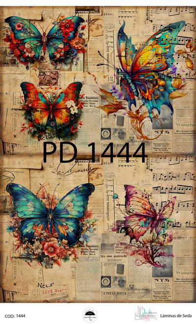 Lámina de decoupage A4 en papel de seda – Diseño mariposas