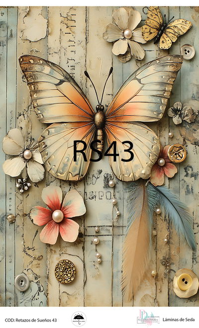 Lámina de decoupage A4 en papel de seda – Retazos de Sueños