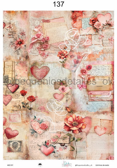 Lámina de Seda 35x50 cm en papel de seda – Diseño san valentin