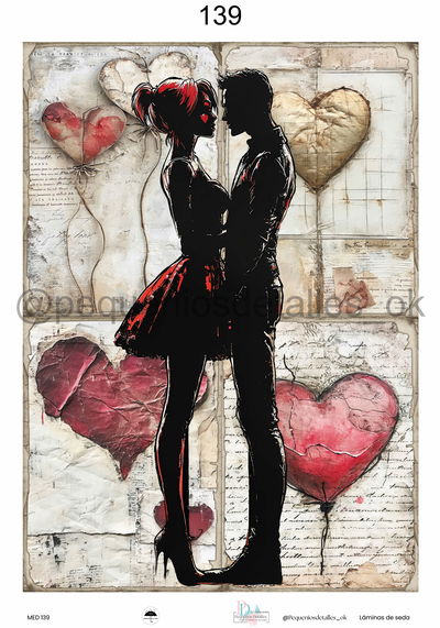 Lámina de Seda 35x50 cm en papel de seda – Diseño san valentin