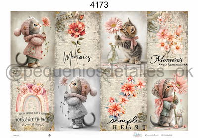 Lámina de Seda 50x70 cm en papel de seda – Diseño Gatitos