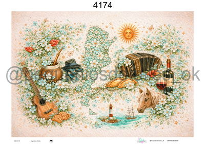 Lámina de Seda 50x70 cm en papel de seda – Diseño Argentina