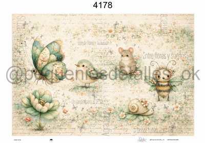 Lámina de Seda 50x70 cm en papel de seda – Diseño Bosque encantado