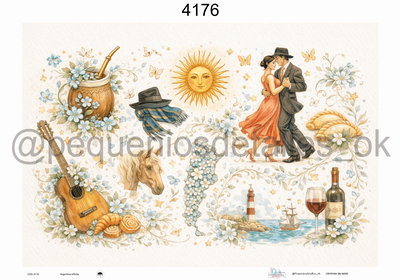 Lámina de Seda 50x70 cm en papel de seda – Diseño Argentina