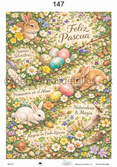 Lámina de Seda 35x50 cm en papel de seda – Diseño pascuas