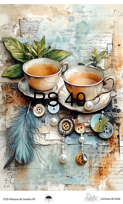 Lámina de decoupage A4 en papel de seda – Retazos de Sueños