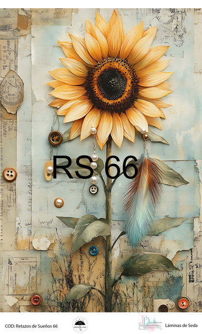 Lámina de decoupage A4 en papel de seda – Retazos de Sueños