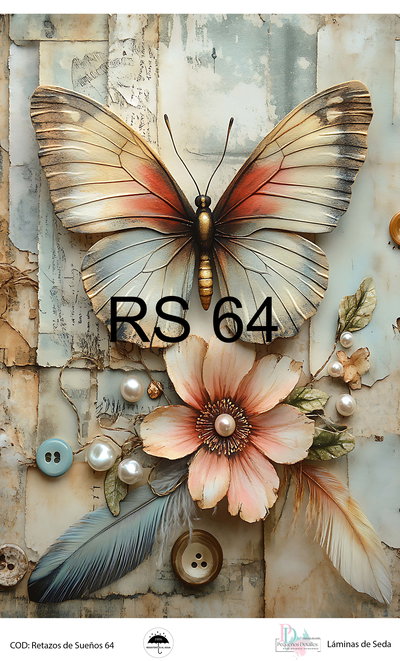 Lámina de decoupage A4 en papel de seda – Retazos de Sueños