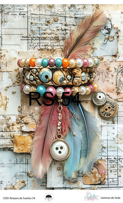 Lámina de decoupage A4 en papel de seda – Retazos de Sueños