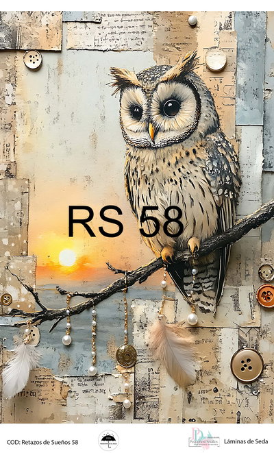 Lámina de decoupage A4 en papel de seda – Retazos de Sueños