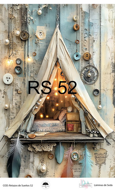 Lámina de decoupage A4 en papel de seda – Retazos de Sueños