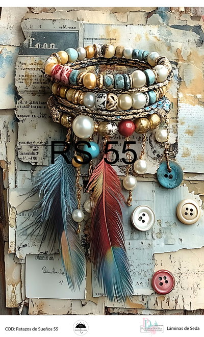 Lámina de decoupage A4 en papel de seda – Retazos de Sueños