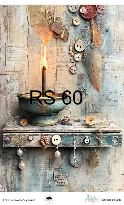 Lámina de decoupage A4 en papel de seda – Retazos de Sueños