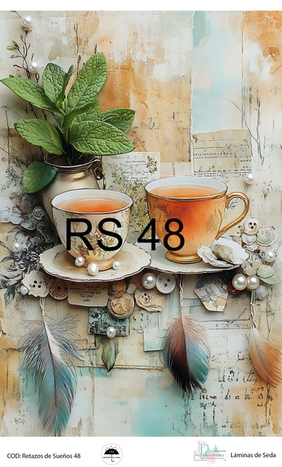 Lámina de decoupage A4 en papel de seda – Retazos de Sueños