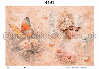 Lámina de Seda 50x70 cm en papel de seda – Diseño romantico