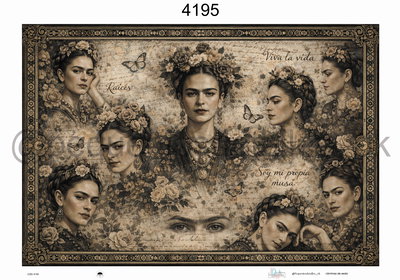 Lámina de Seda 50x70 cm en papel de seda – Diseño Frida