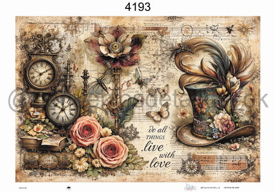 Lámina de Seda 50x70 cm en papel de seda – Diseño steampunk