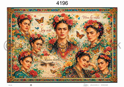 Lámina de Seda 50x70 cm en papel de seda – Diseño Frida