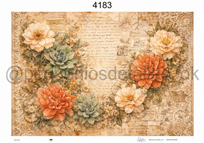 Lámina de Seda 50x70 cm en papel de seda – Diseño flores