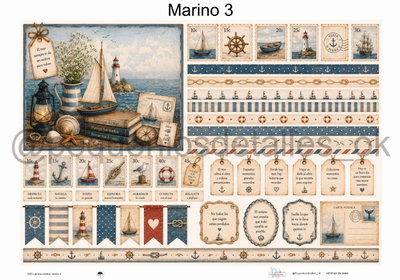 Lámina de Seda 50x70 cm en papel de seda – Diseño marino