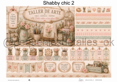 Lámina de Seda 50x70 cm en papel de seda – Diseño shabby chic