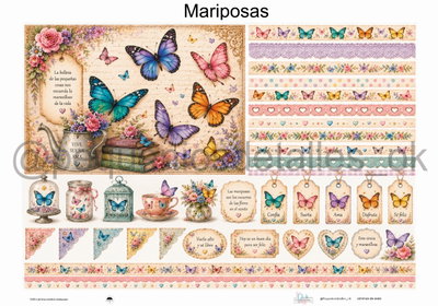 Lámina de Seda 50x70 cm en papel de seda – Diseño mariposas