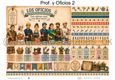Lámina de Seda 50x70 cm en papel de seda – Diseño profesiones y oficios