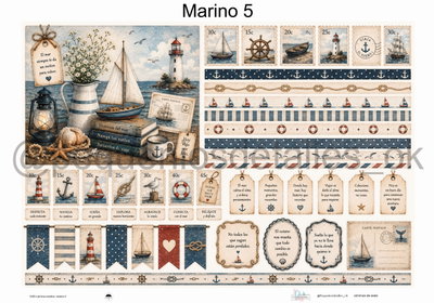 Lámina de Seda 50x70 cm en papel de seda – Diseño marino