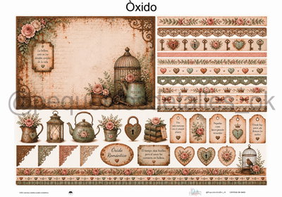 Lámina de Seda 50x70 cm en papel de seda – Diseño oxido