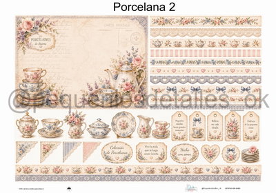 Lámina de Seda 50x70 cm en papel de seda – Diseño porcelana