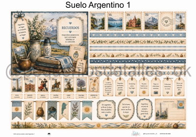 Lámina de Seda 50x70 cm en papel de seda – Diseño suelo Argentino